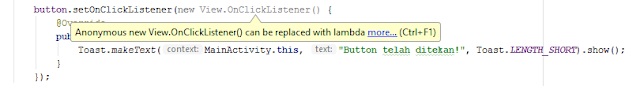 OnClickListener Java 7 tanpa Lambda Expression Java 8
