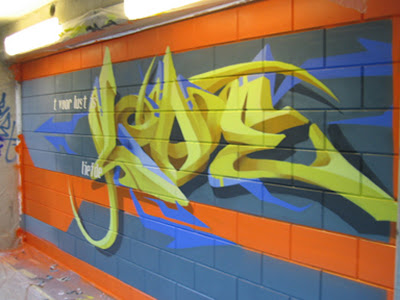 3D Tribal Graffiti Alphabet Bombing Murals on the Wall Street