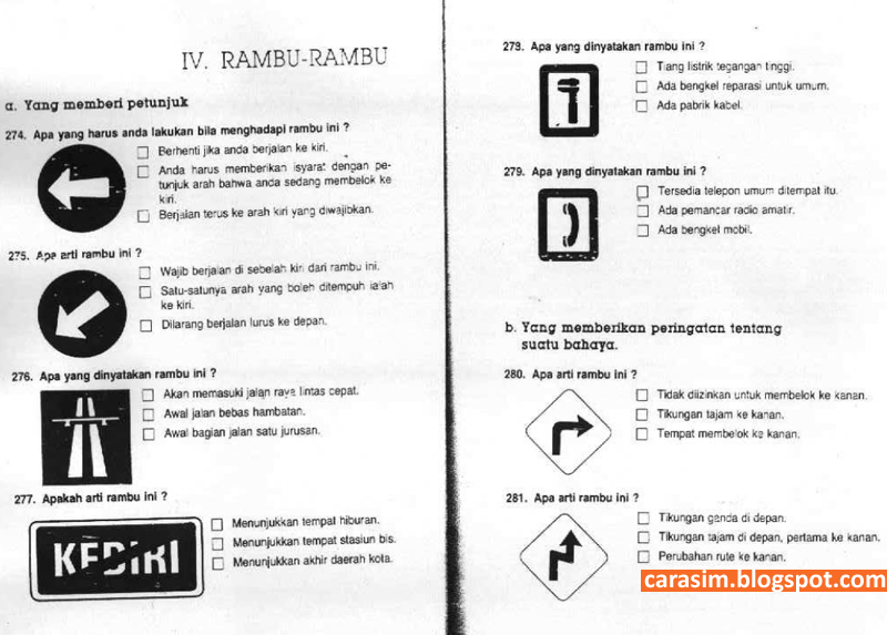 Soal Ujian SIM C dan Jawaban Cara Membuat SIM 