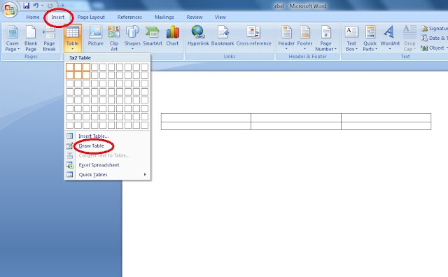 Cara Membuat Tabel di MS Word