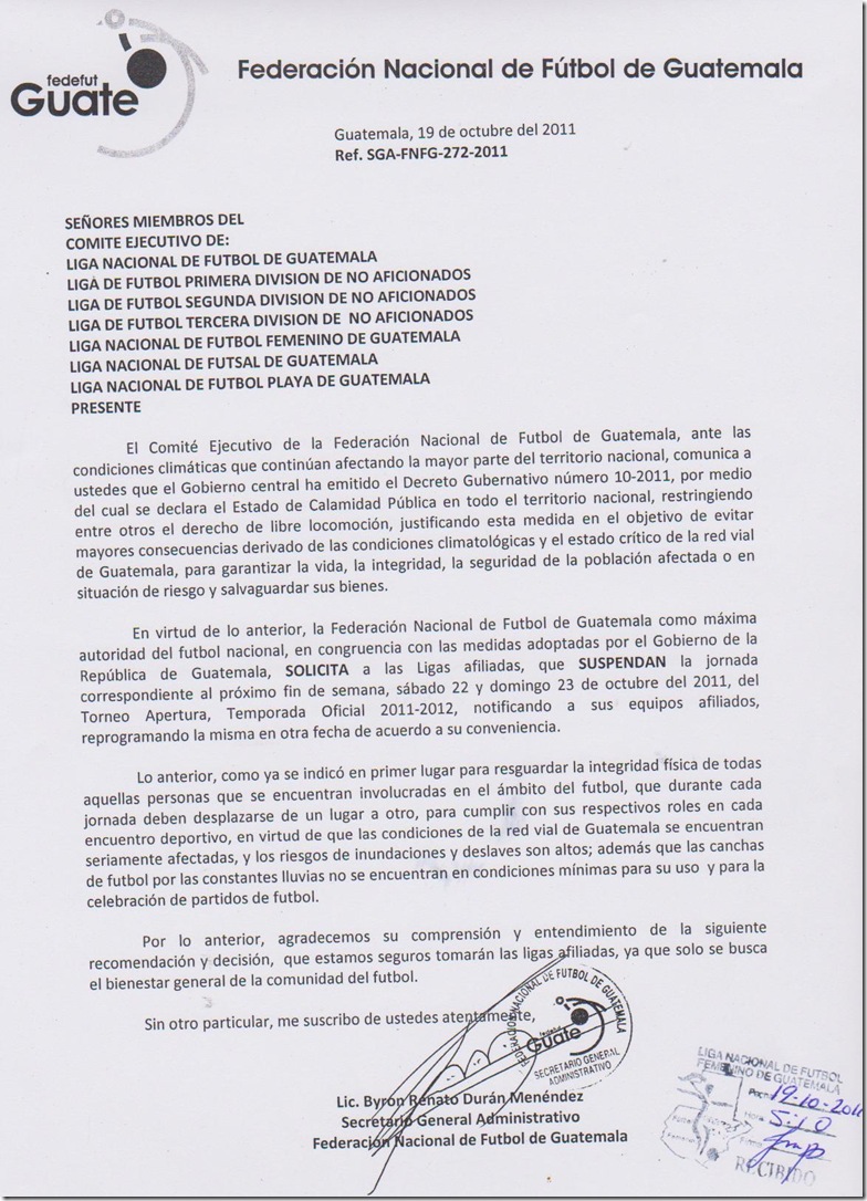 carta federacion