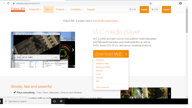 VLC media player index/home page