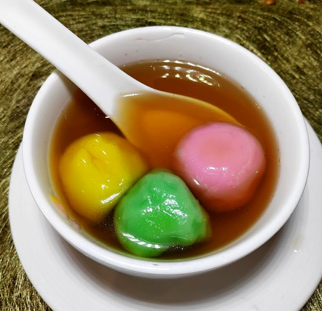 Tang Yuen served with Ginger Infused Syrup