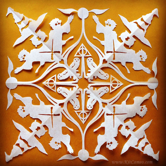 paper-cut snowflakes with highly detailed