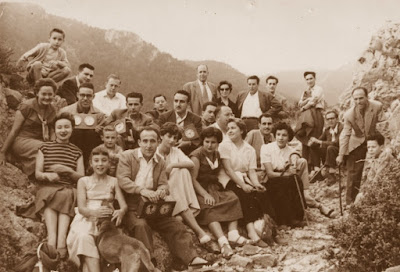 Los ajedrecistas General Soler, García Orús, Canut, Puig, Ribera, Ridameya, Matías de Llorens, Albareda, Vila-Sala, Barnola, Sánchez y Bas en 1956