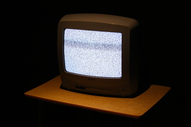 Old model TV showing nothing