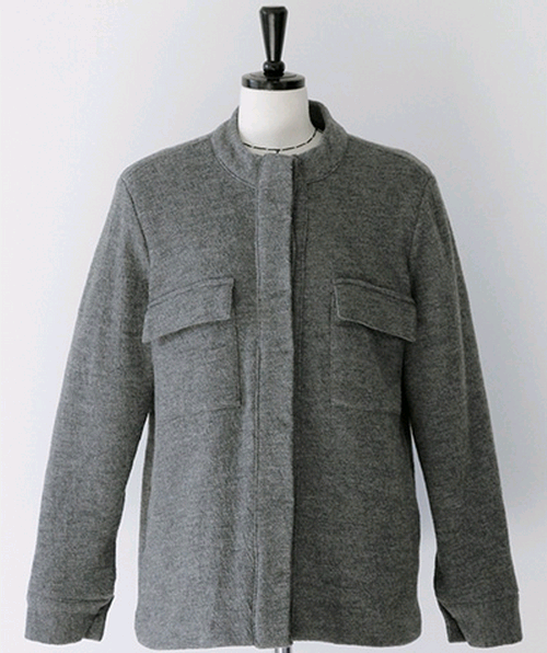 Chest Pocketed Knit Jacket