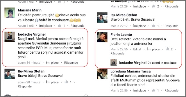 Virginel Iordache după victoria CSU Suceava la Satu Mare: „Meritul aparține Guvernului Grindeanu și senatorilor PSD”. Senatorul spune că a încurcat postările