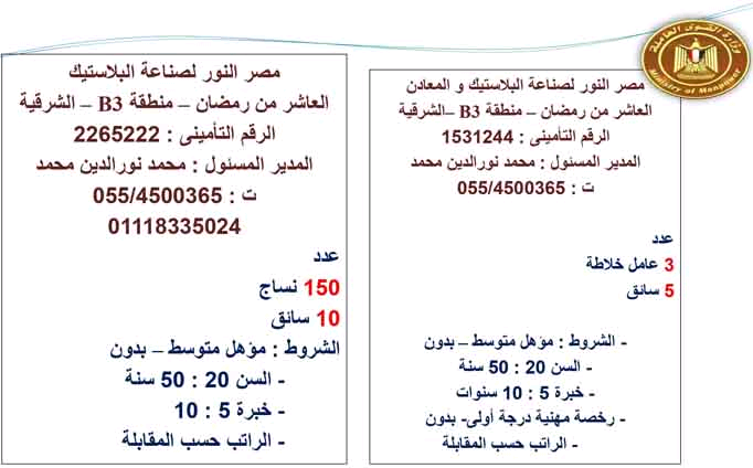 وزير القوى العاملة: توفر 4410 فرصة عمل في 13 محافظة