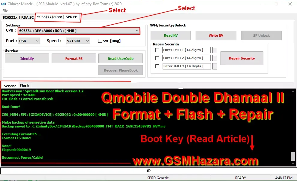 How To Flash || Format || Repair Qmobile Double Dhamaal II || Boot Key
