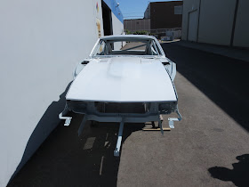 Larry Oka 1972 Datsun 240Z Race Car Shell with new pearl white paint.