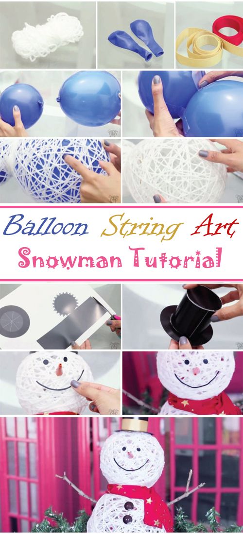 Balloon String Art Snowman Tutorial