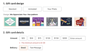 Amazon gift card amounts to choose