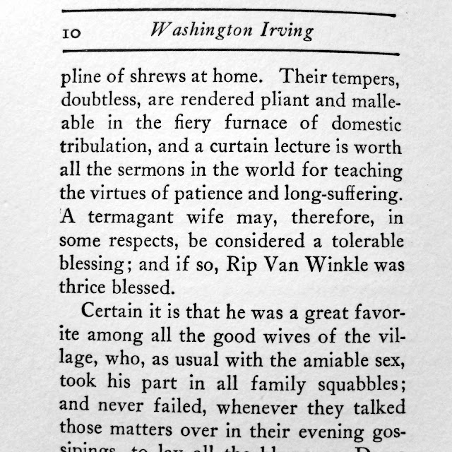 Page from Rip Van Winkle, Washington Irving