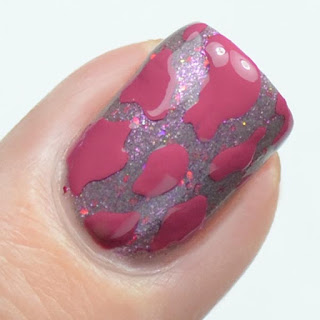 pink cow spot nail art