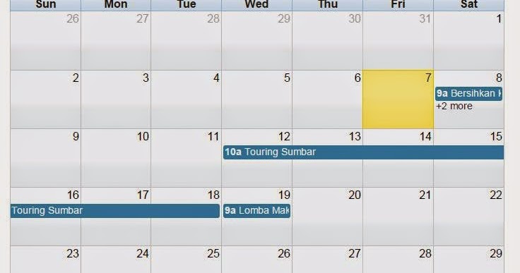 Cara membuat kalender jadwal dengan PHP MySQL