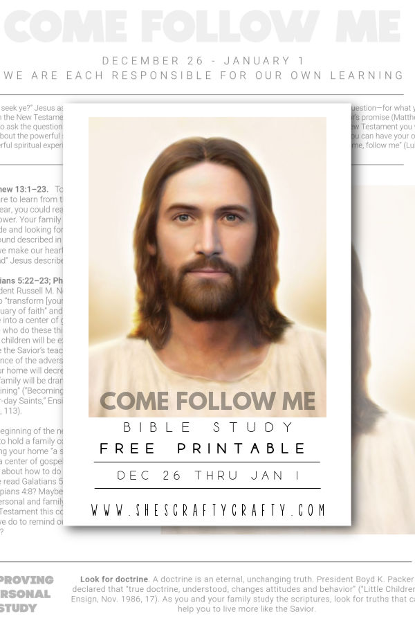 Come Follow Me Bible Study Dec 26-Jan 1 pinterest pin.