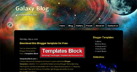 Galaxy Blog Vector Web2.0 Blogger Template