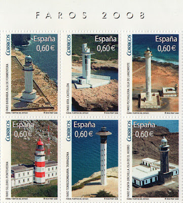 Sellos de la Hoja Bloque de Faros 2008