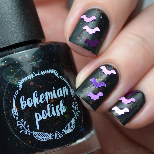 bat themed nail art