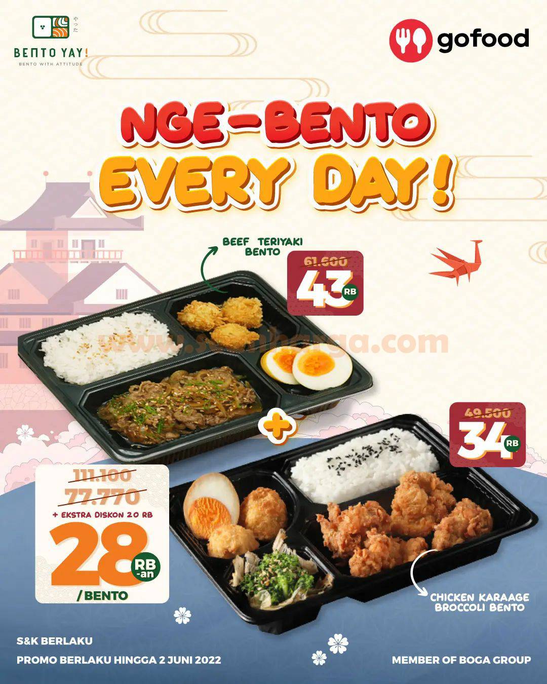 Promo Bento Yay - Paket BENTO cuma Rp. 34.000 Via GOFOOD