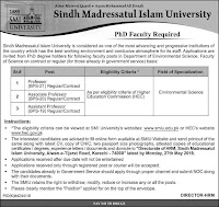 Sindh Madressatul Islam University Latest Jobs in Karachi 12 May 2019 - Pkilm.com