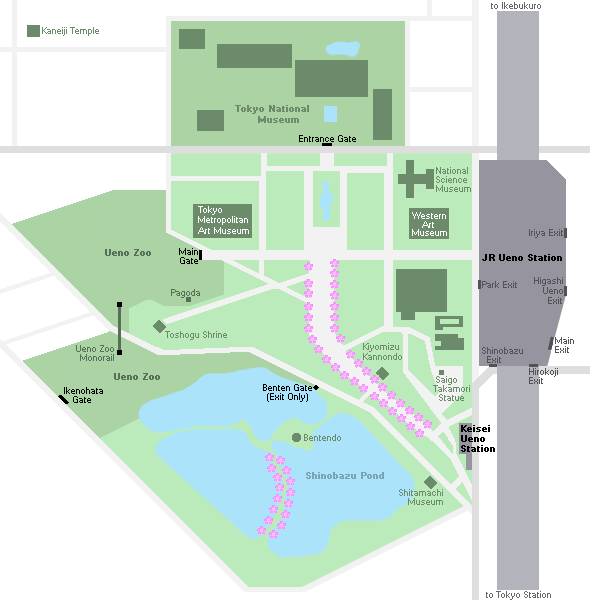 Ueno Park map