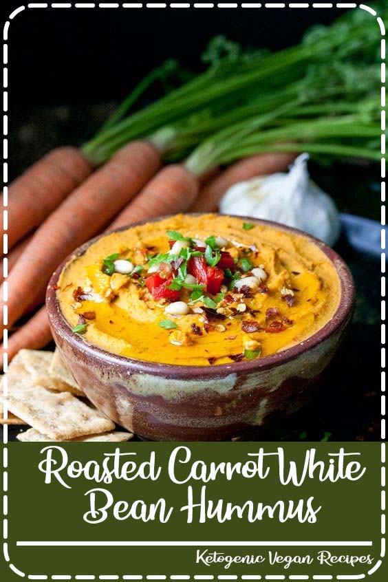 Easy Roasted Carrot Hummus. This delicious and healthy veggie snack is so easy to make and is something the whole family will enjoy. Find more healthy vegan snacks and appetizers at www.veggiesdontbite.com #vegan #glutenfree #sponsored #SimpleMills #SimpleFoodFun