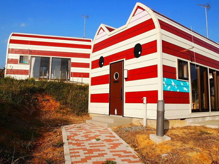 Cat shaped house in Cat Island Tashirojima Japan