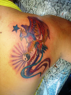 How to Tattoo Fenix Colorida nas costas