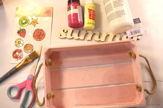 Craft materials displayed on a table