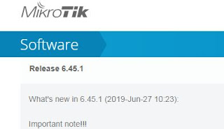 Release MikroTik RouterOS 6.45.1