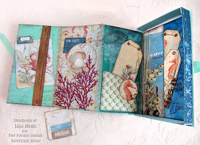 Lisa Hoel for The Funkie Junkie Blog challenge – made using Eileen Hull's Skinny Mini Book Box Die #creativejuicefreshsqueezed #EileenHull  #eileenhulldesigns #timholtz #sizzix #mymakingstory #thefunkiejunkie #thefunkiejunkieboutique #frillyandfunkie