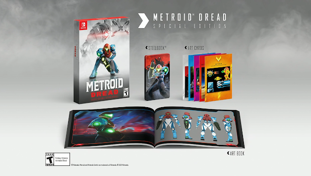 Metroid Dread Special Edition art book cards steel case