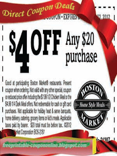 Free Printable Boston Market Coupons