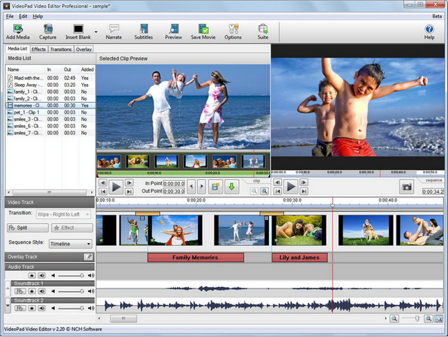 VideoPad Video Editor Pro