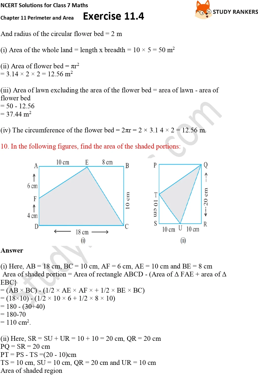 NCERT Solutions for Class 7 Maths Ch 11 Perimeter and Area Exercise 11.4 Part 7