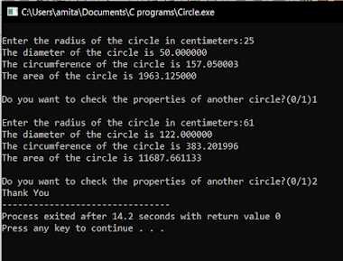 C program to find diameter, circumference and area of a circle