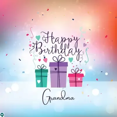 best happy birthday grandma pictures with giftbox confetti