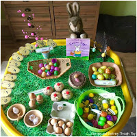 Easter Themed Tuff Tray. Easter activities for Preschoolers. 