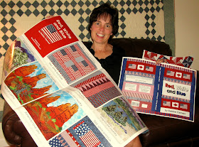 photo of: Proof Sheets for picture book, "Red, White and Blue" by Debbie Clement
