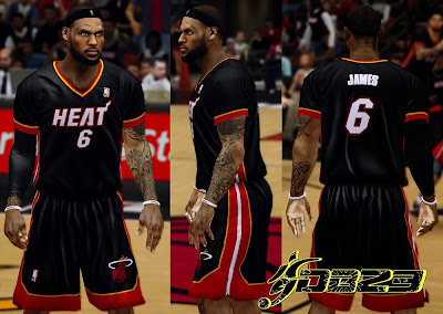 NBA 2K14 Miami Heat Sleeved Uniform Mod