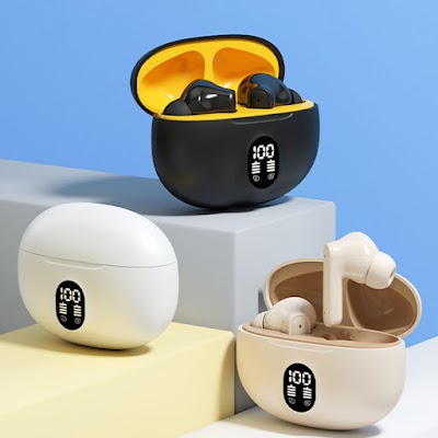  Buy Wireless Earbuds | Crystal Clear Sound, Bluetooth 5.3, Transparent Case, Heavy Bass Stereo, Noise Reduction, LED Display | pods | Earbuds