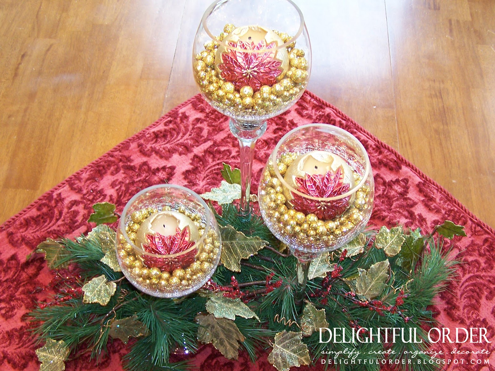 Delightful Order: Christmas Table Centerpiece