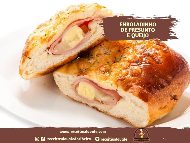 Receita de Enroladinho de Presunto e Queijo