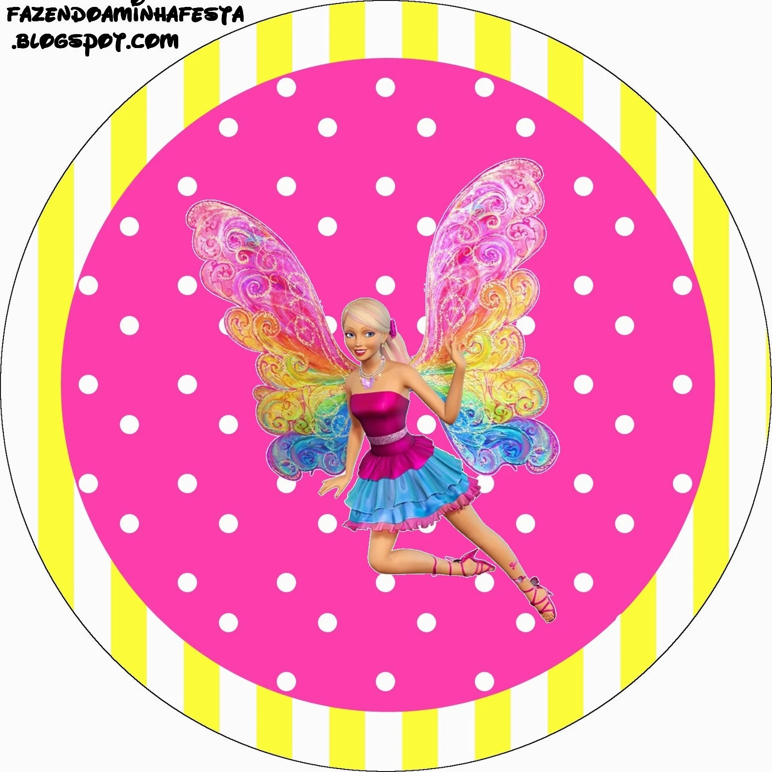 Barbie Fairytopia Toppers or Free Printable Candy Bar Labels.