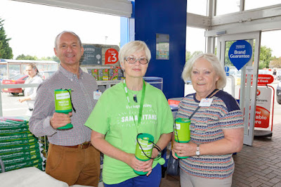 Scunthorpe Samaritans making a collection from shoppers visiting Tesco on Brigg Horse Fair Day 2016 - picture on Nigel Fisher's Brigg Blog