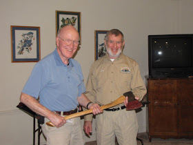 Ed Chappel receiving Trail Maintainer of the Year award from Ed Morse North Country Trail Association 2009