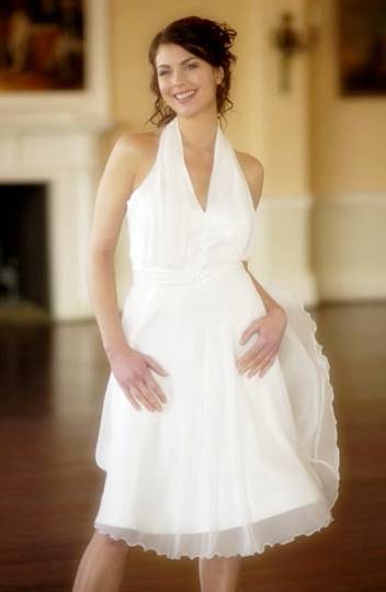 knee length wedding gown