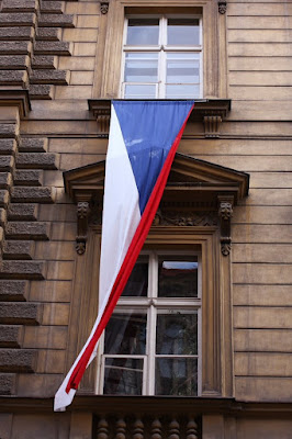 Prague - Czech flag on Liberation Day